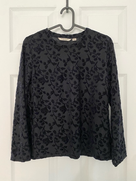 Huis clos Tops - HUIS CLOS Black Floral Long Sleeve Top